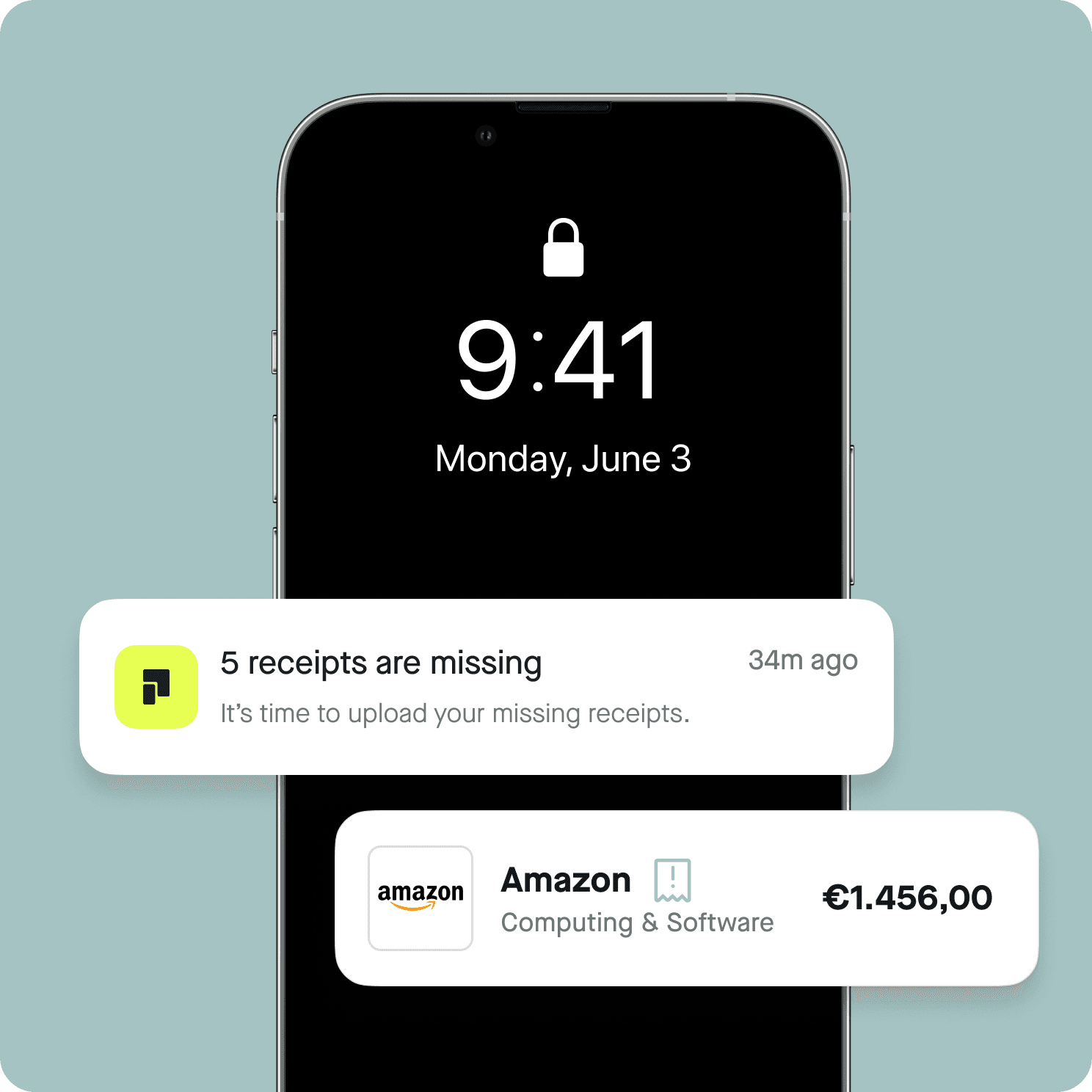 Pliant mobile app notifying about missing receipts