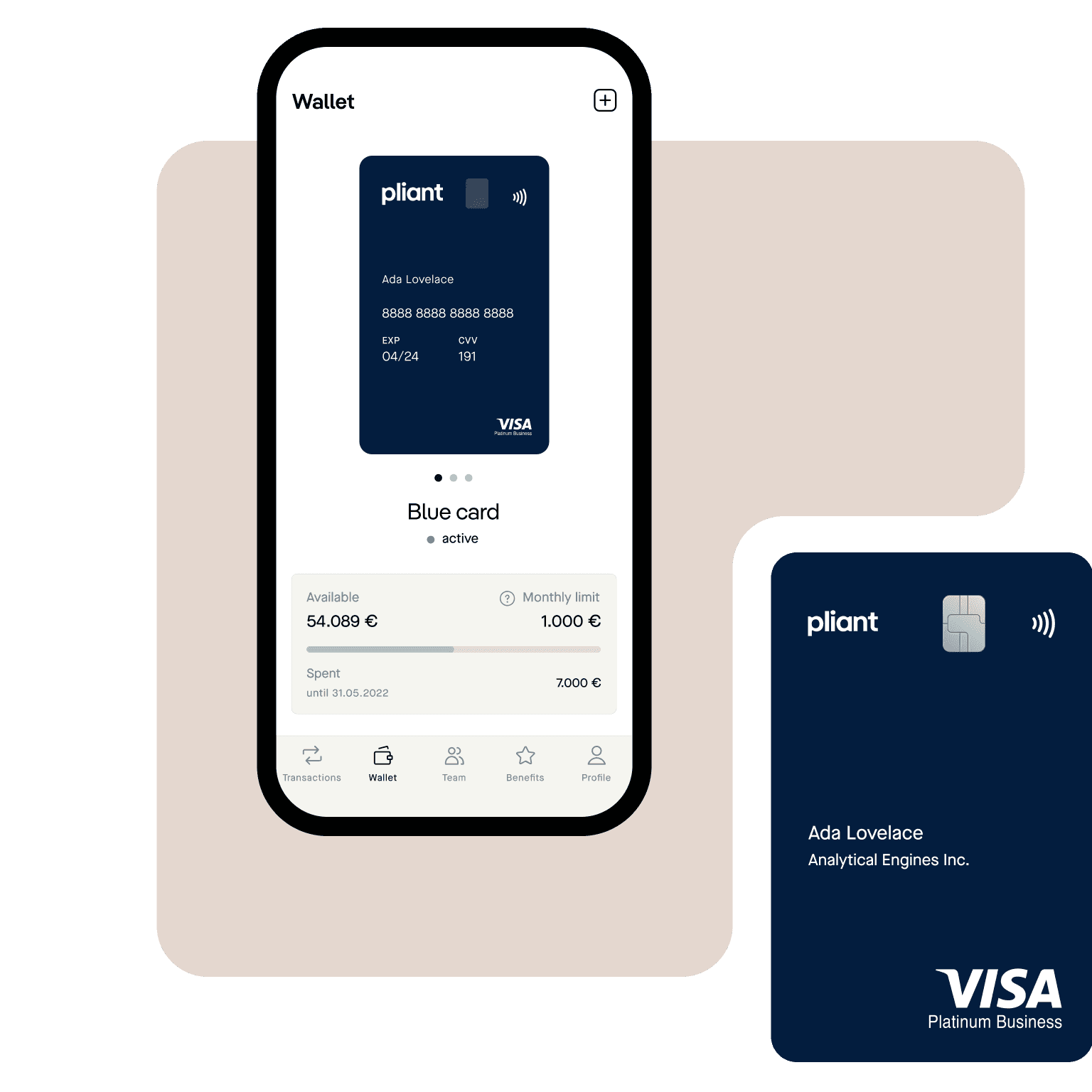 Use Pliant business credit cards with Pliant app